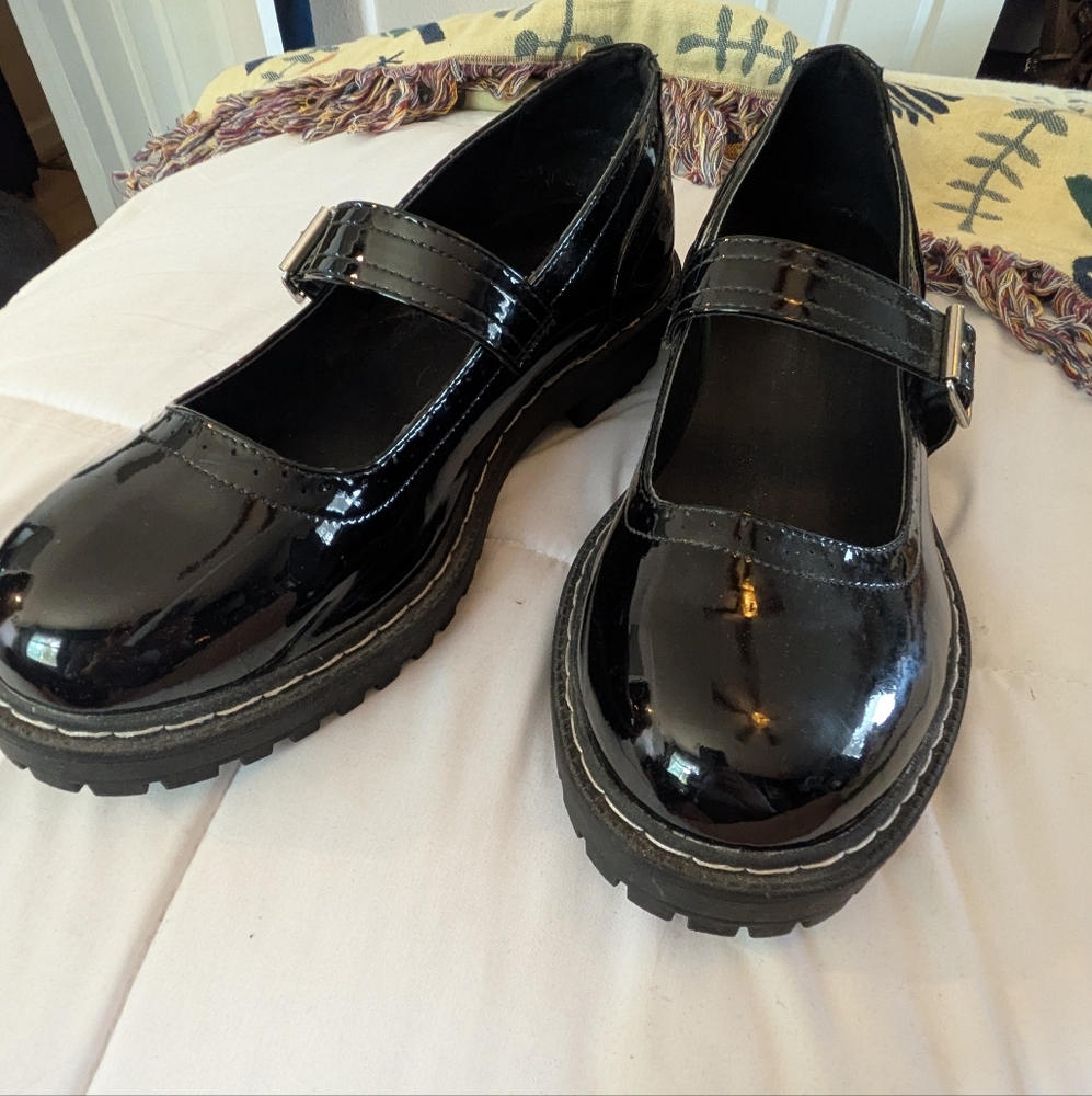 Torrid Black Flats with Chunky Sole and Strap